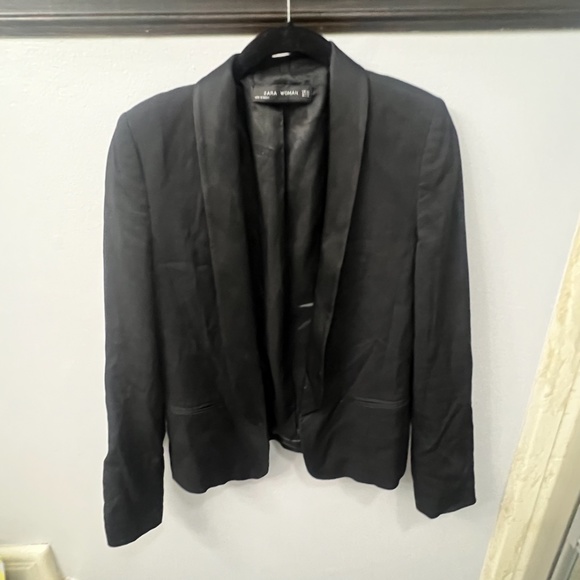 ZARA WOMEN’S LONG SLEEVE BLAZER, SIZE US XS, BLACK - Picture 2 of 11